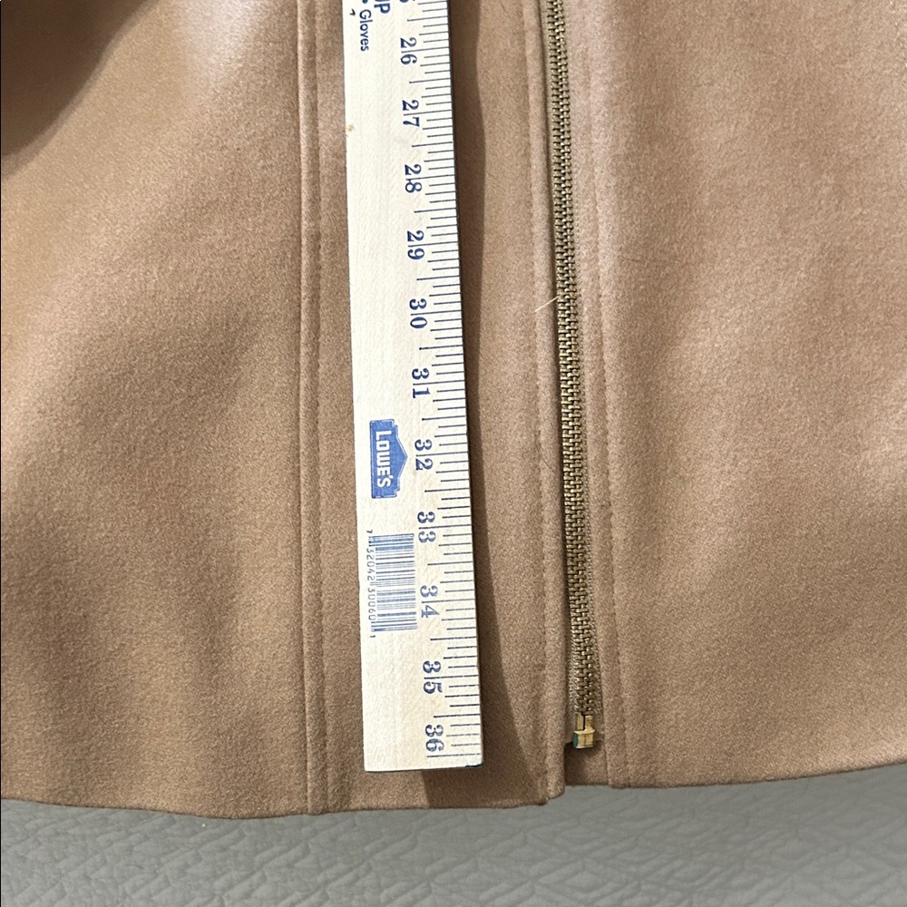 Via Spiga Tan Wool Blend Coat with Dark Brown Details - Picture 7 of 7